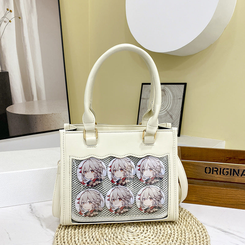 Women's Rhombus Lace Cartoon Cute Portable Two-dimensional Handbags