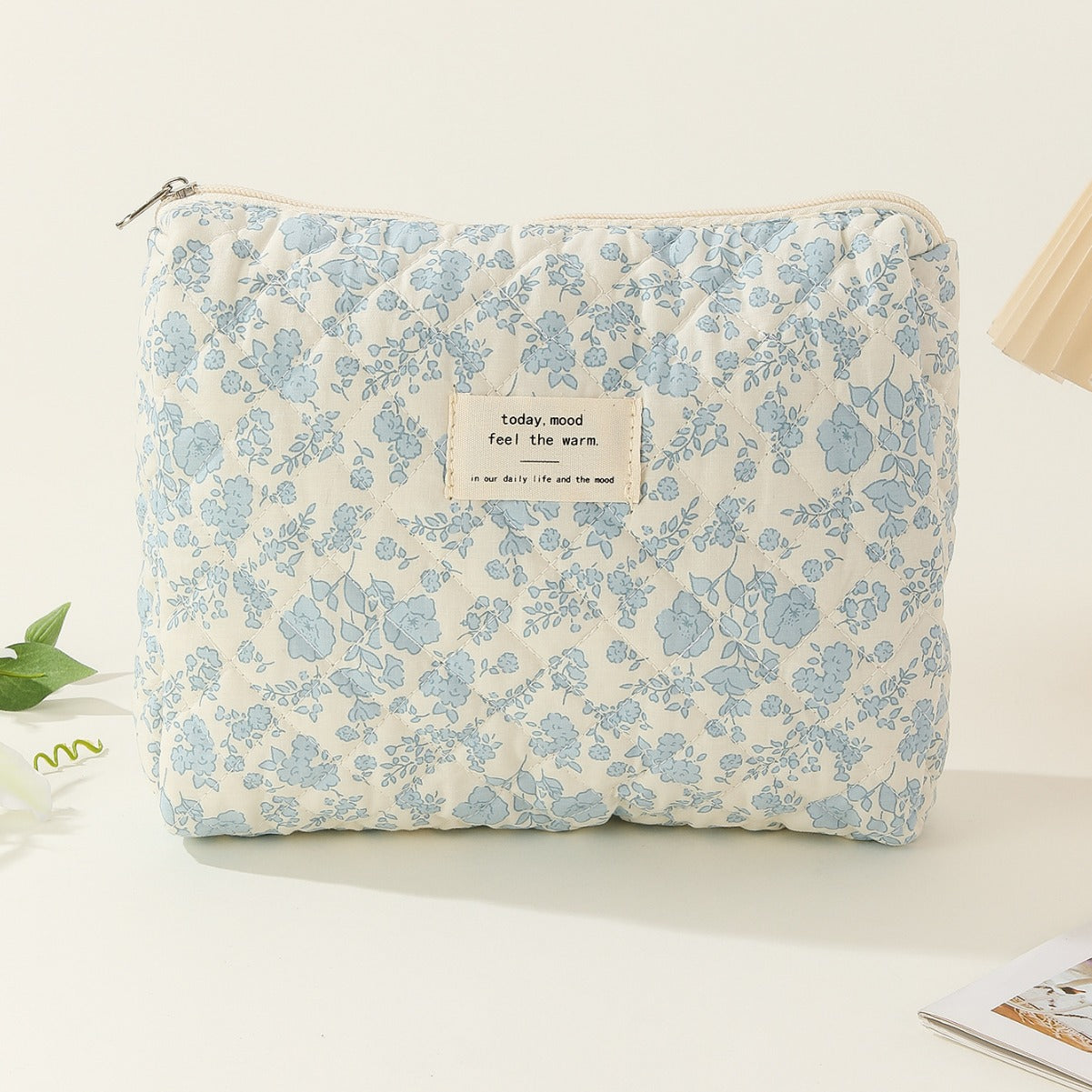 Capacity Liner Floral Storage Carrying Quilted Cosmetic Bags