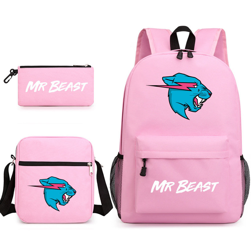 Pretty Durable Three-piece Printed Computer Canvas Backpacks