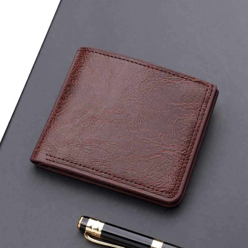Men's Button Short Driving License Leather Beauty Men's Wallets