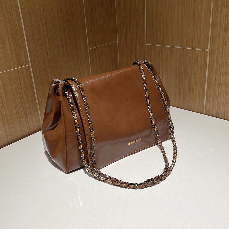 Women's Fashion Retro Autumn Chain Textured Crossbody Bags