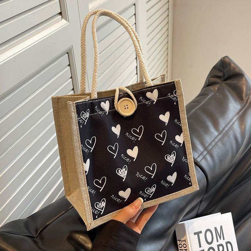 Korean Style Canvas Summer Hand Carrying Handbags