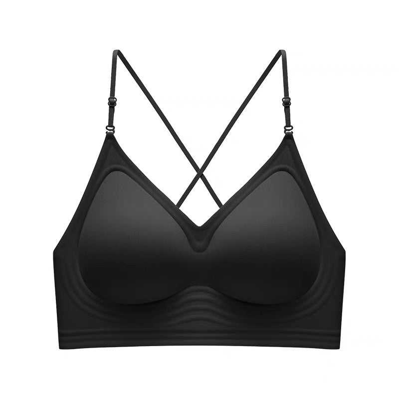 Women's Back Underwear Spaghetti Strap Small Chest Push Up Bare Bras