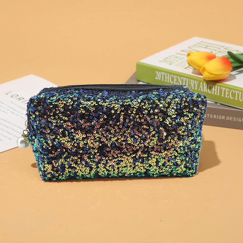 Embroidered Sequins Large Capacity Wind Good-looking Cosmetic Bags