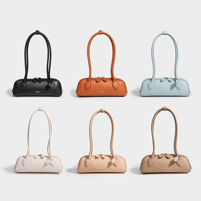 Women's Retro Fashionable Genuine Leather Sausage Dog Shoulder Bags