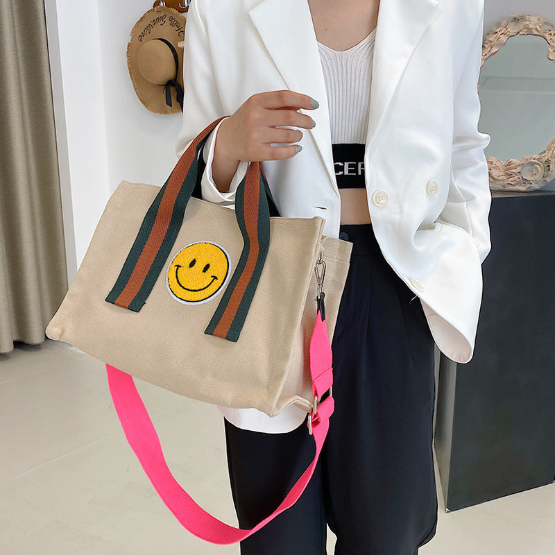Korean Style Thick Plush Smiley Face Shoulder Bags