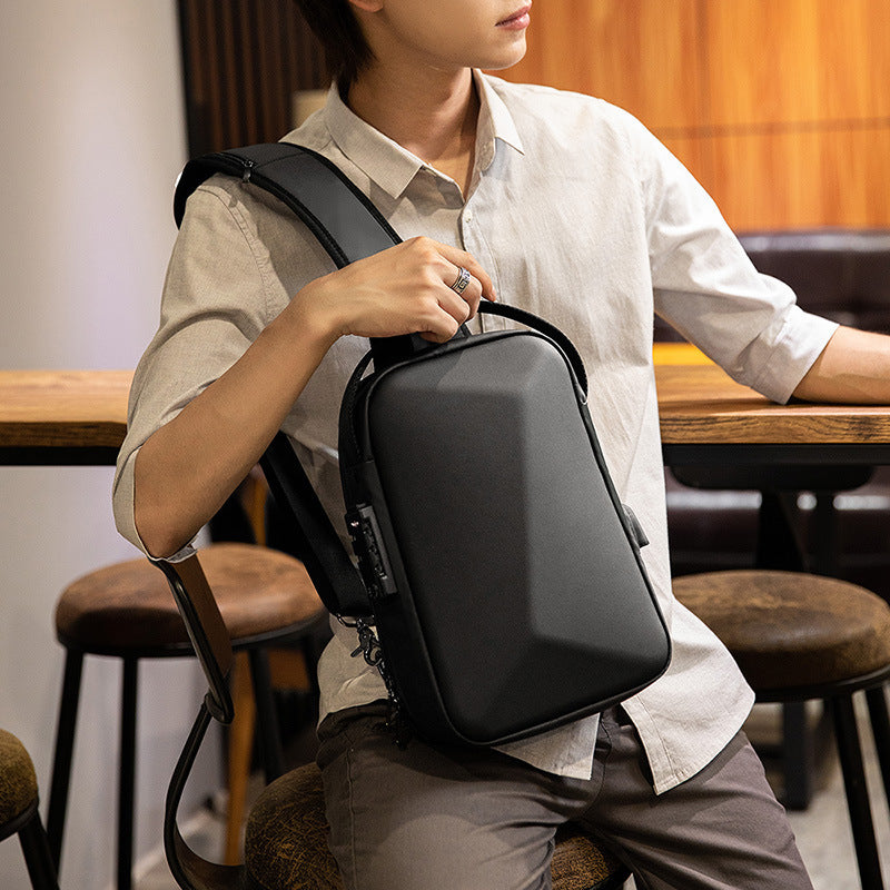 Men's Large Capacity Office Computer Hard Shell Men's Chest Bags