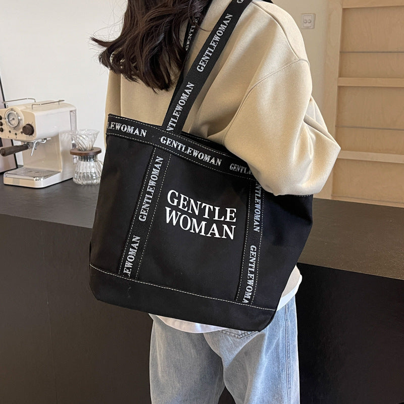 Creative Women's Letter Canvas High-grade Hand Shoulder Bags