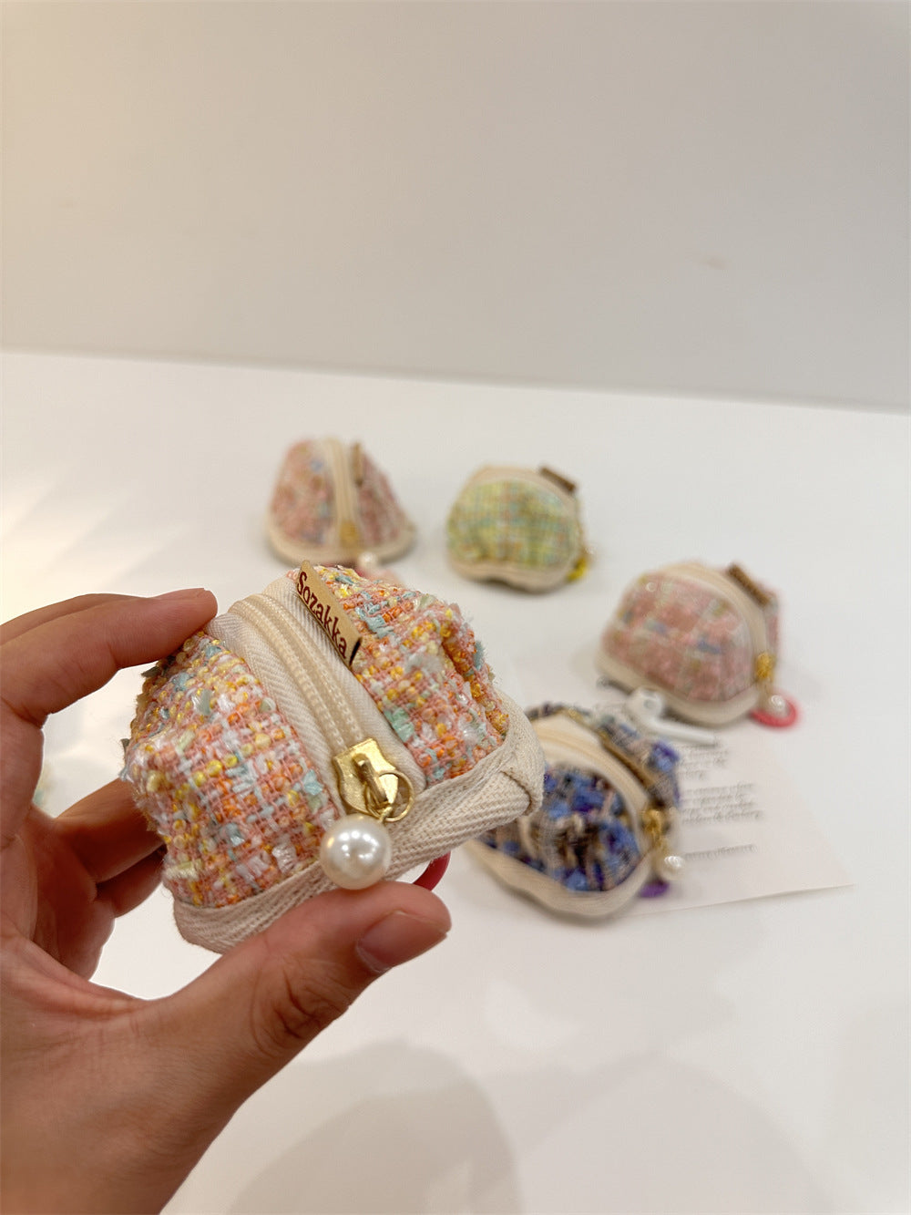 Woolen Plaid For Apple Wireless Headset Protective Coin Purses