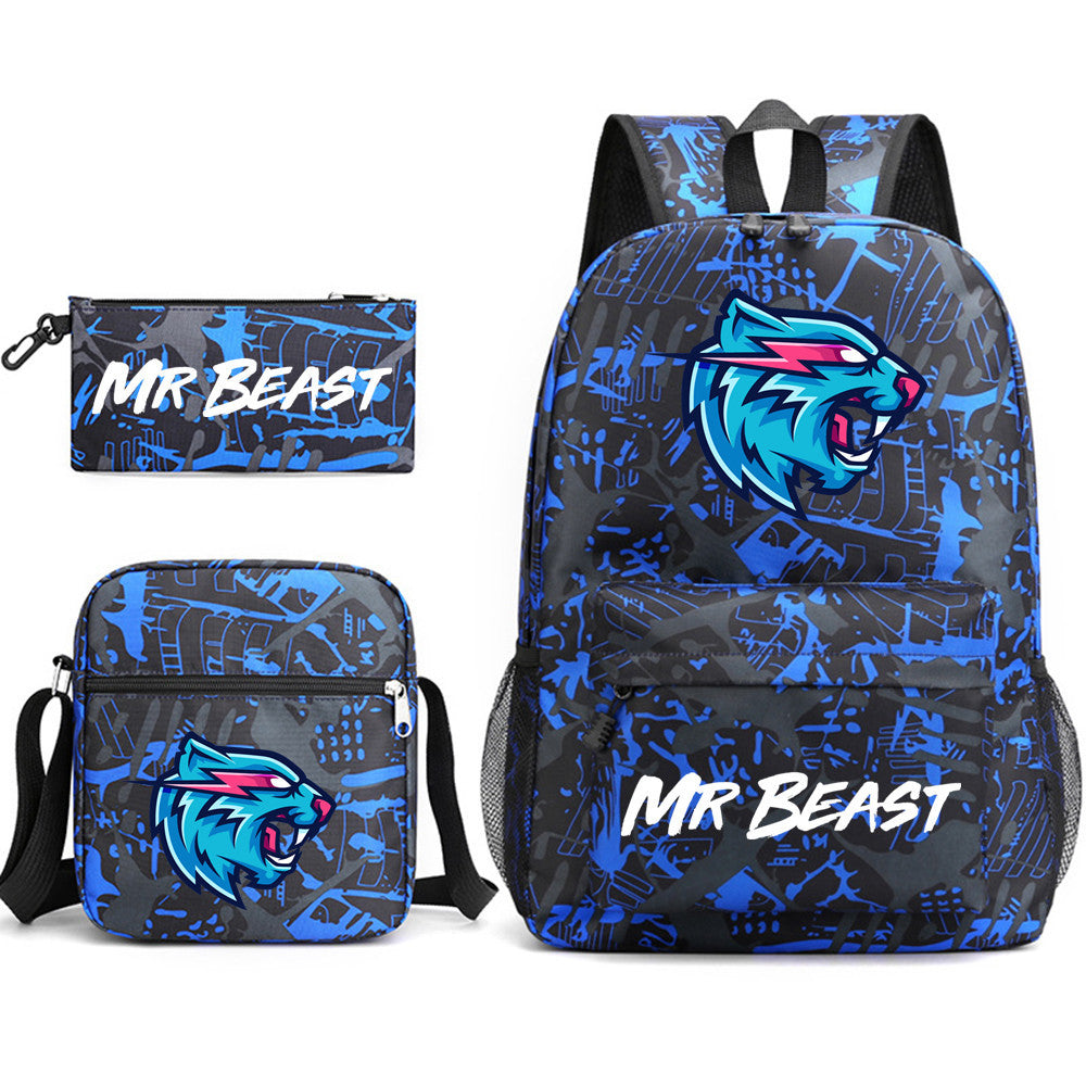 Pretty Durable Three-piece Printed Computer Canvas Backpacks