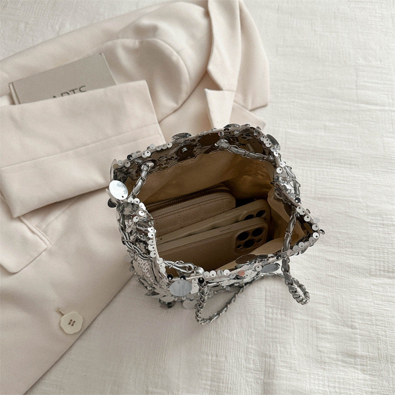 Women's Popular Sequined Design Versatile Chain Shoulder Bags