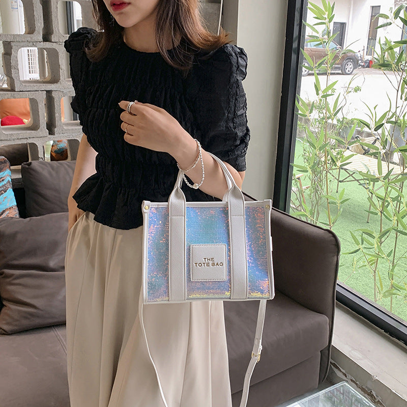 Women's Large Capacity Portable Fashionable Sequins Shoulder Bags
