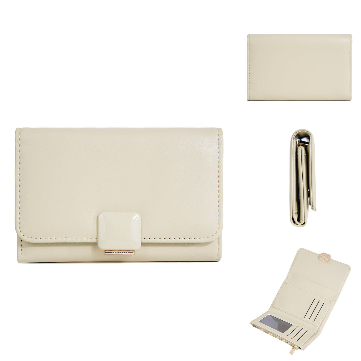 Women's Korean Style Multiple Slots Zipper Mid-length Coin Purses