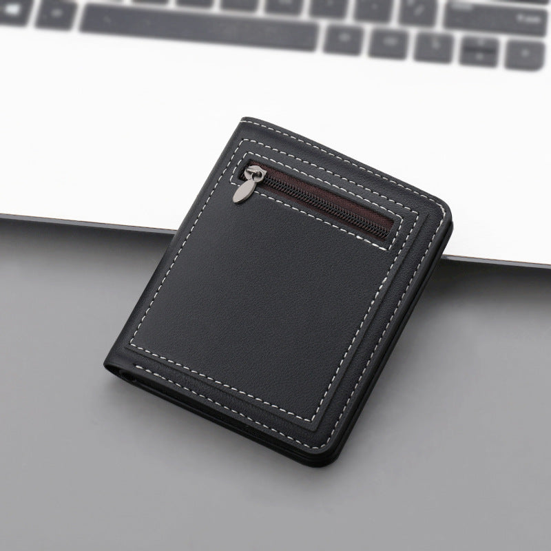 Men's Short With Zipper Design Driving License Men's Wallets