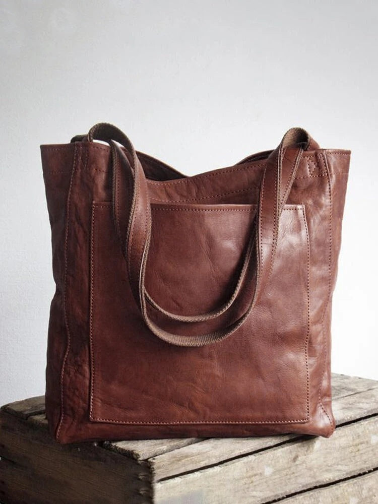 Women's Pocket One Retro Oil Waxed Large Capacity Bags