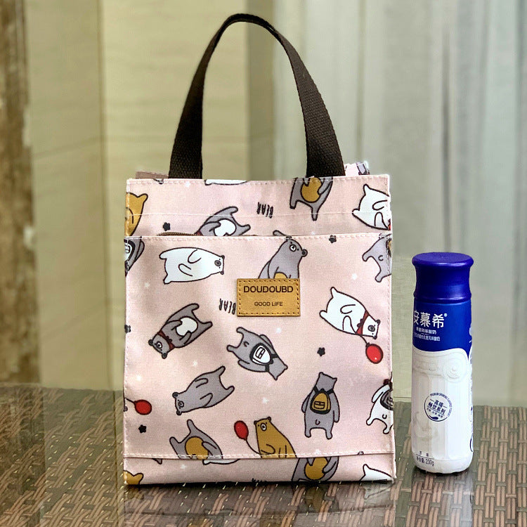 Korean Style Waterproof Lunch Box Commuter Make-up File Handbags