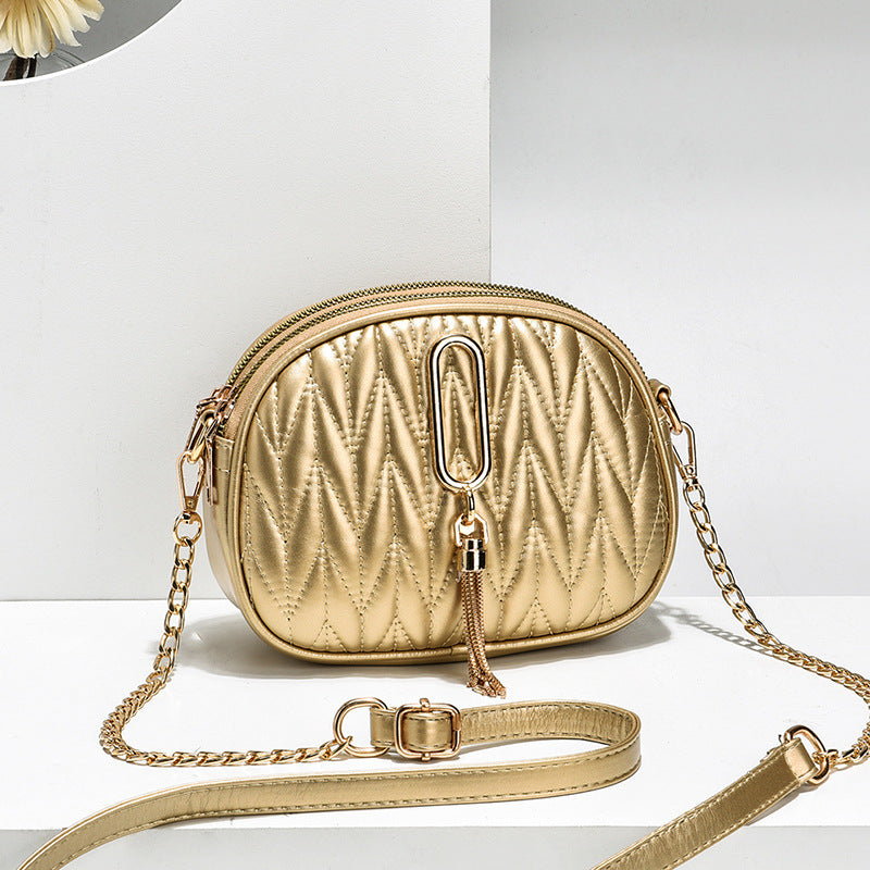 Women's Fashionable Texture Popular Korean Style Chain Shoulder Bags