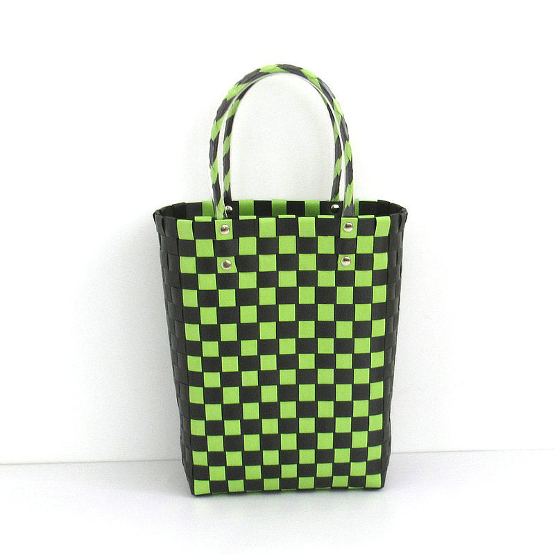 Women's Plastic Woven Knitted Basket Handmade Decorative Creative Handbags