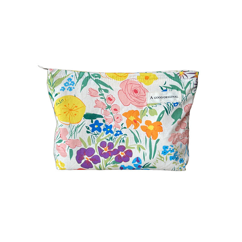Fresh Floral Print Clutch Portable Sundries Storage Bags