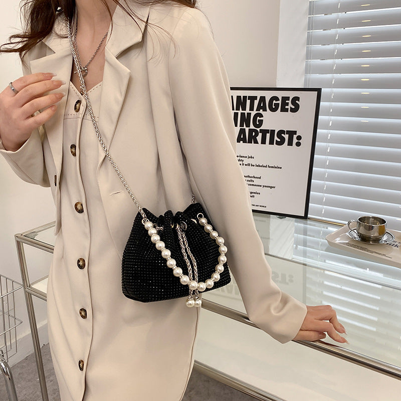 Good-looking Light Luxury Diamond Pearl Lucky Handbags