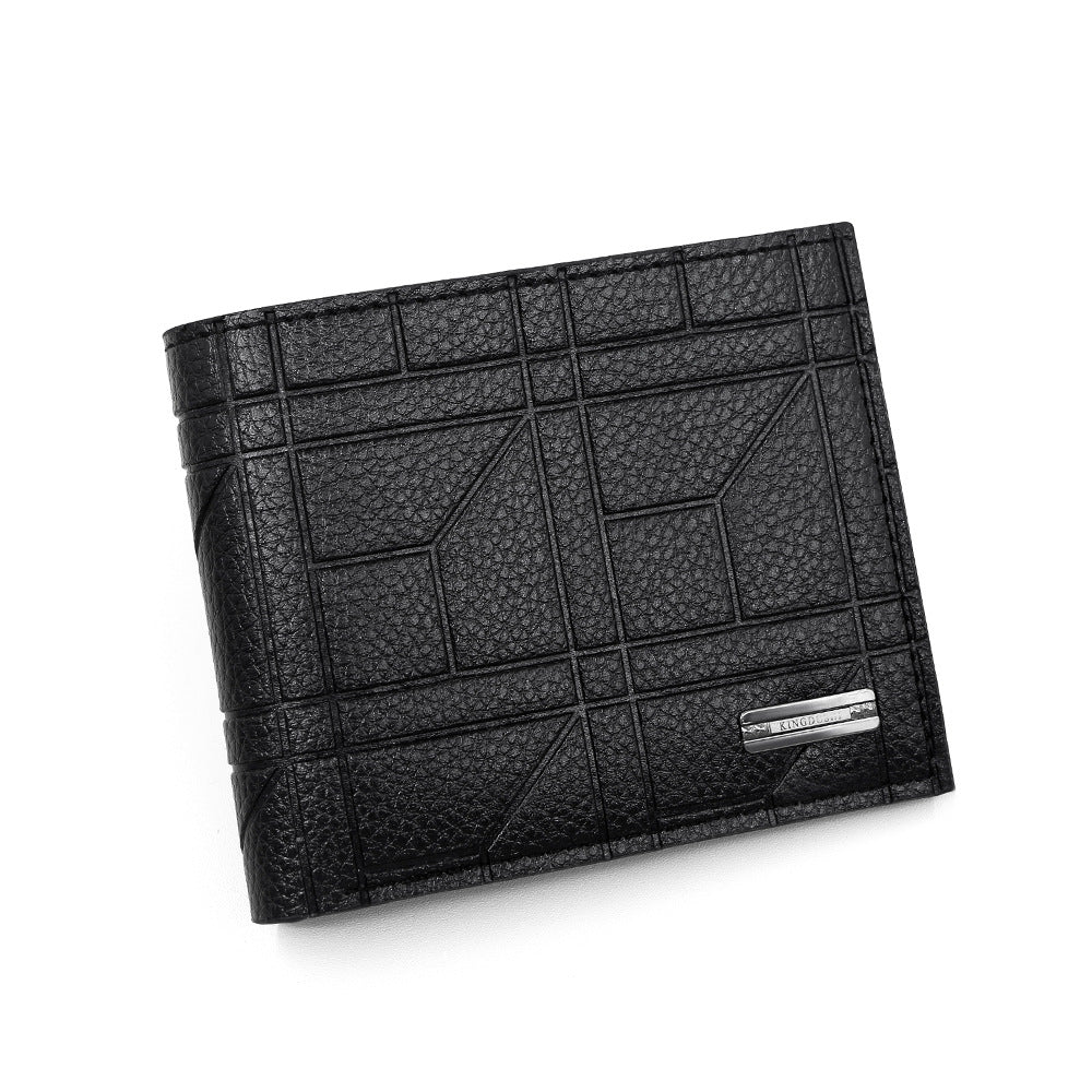 Men's Fashion Green Plaid Horizontal Soft Leather Large Capacity Men's Wallet