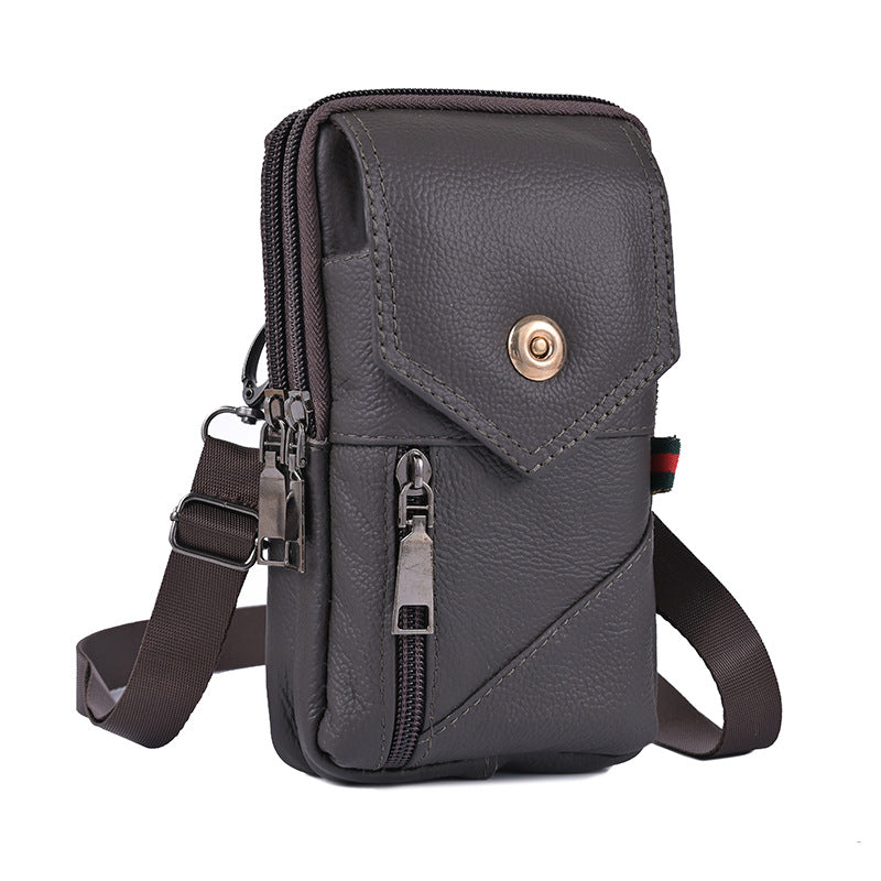 Men's Leather Vertical One Outdoors Across Mobile Men's Waist Packs