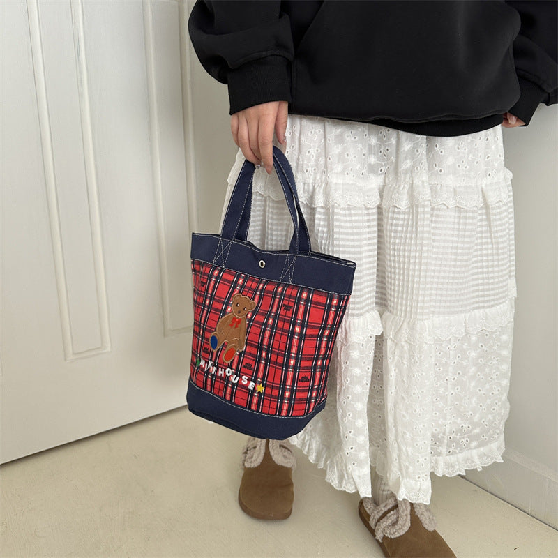 Winter Cartoon Bear Large Capacity Western Style Shoulder Bags