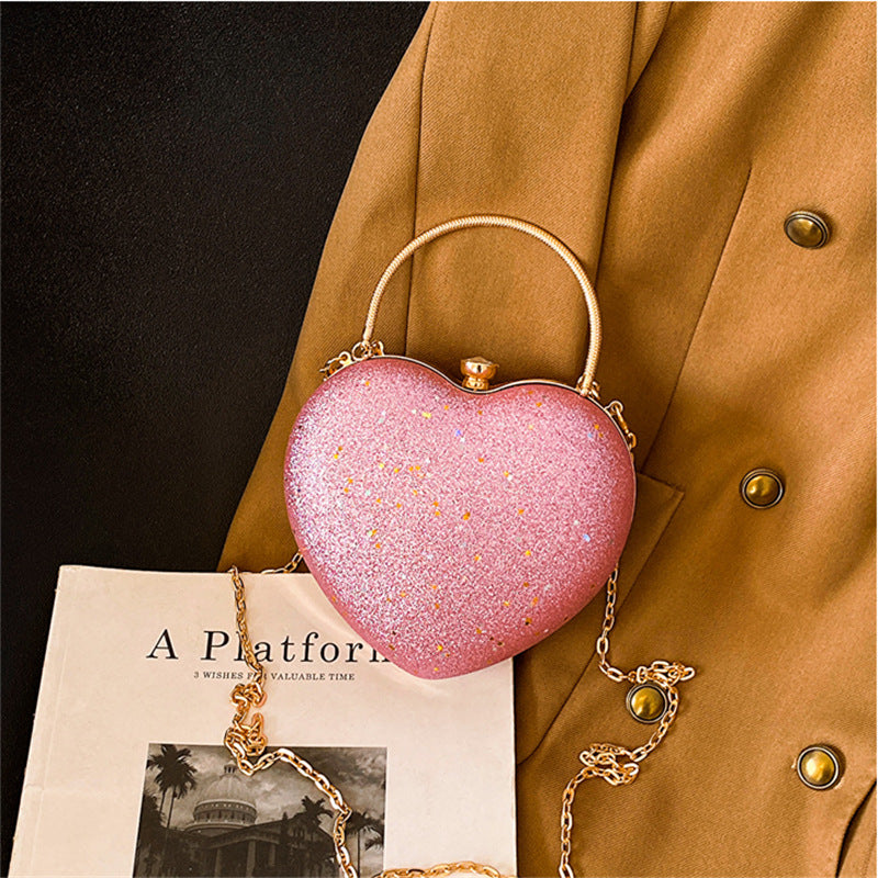 Women's Fashion Trendy Popular Dinner Elegant Heart Shoulder Bags
