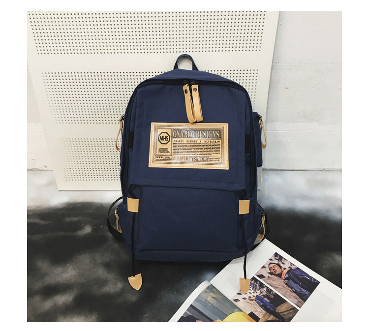 And Female Korean College Cotton Canvas Simple Cute Mori Backpacks
