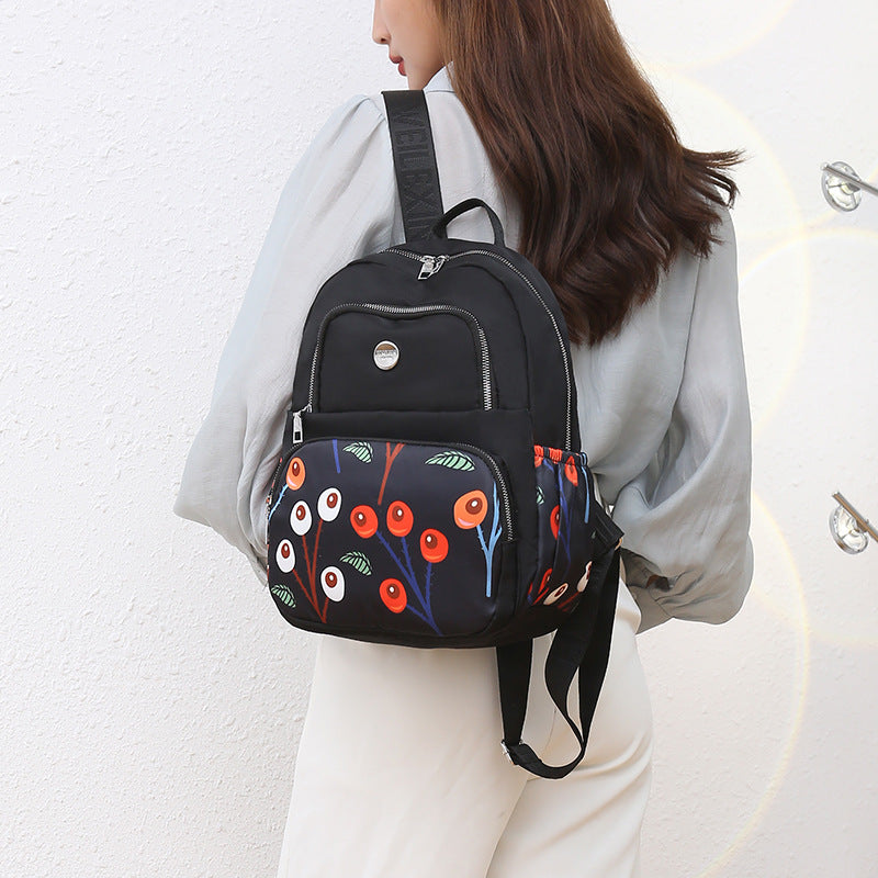 Women's Leisure Large Capacity Fashion Printed Nylon Backpacks