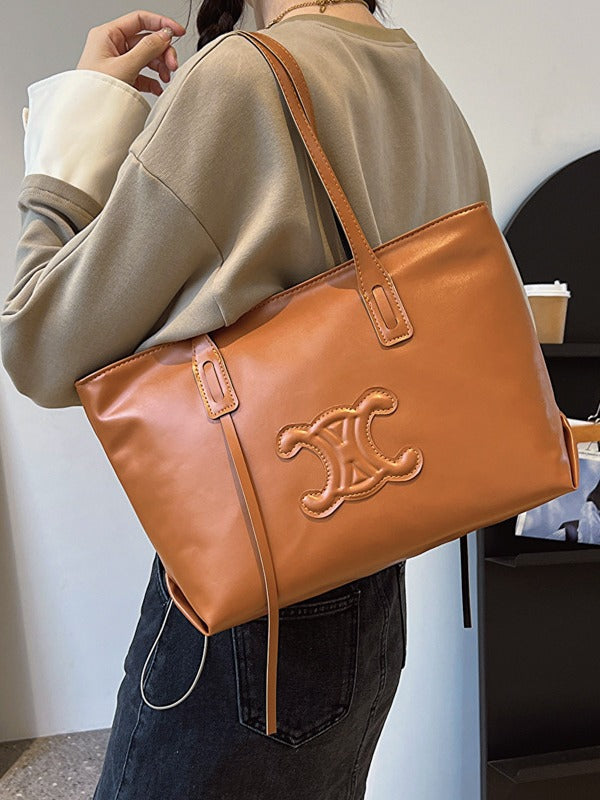 Women's Fashion Simple Texture Commuter Large Bags