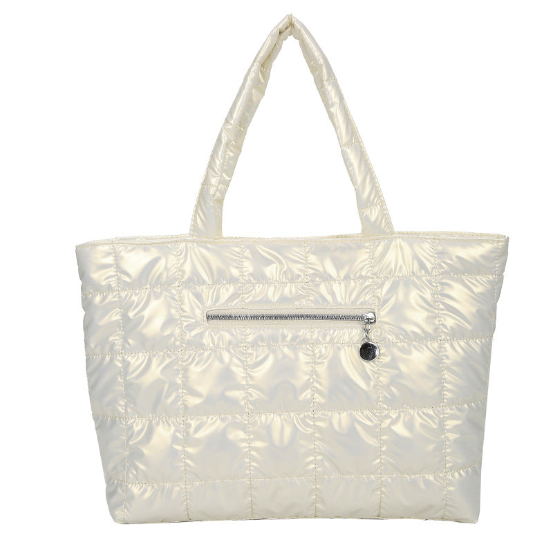 Korean Down Fashion Diamond Embroidery Thread Winter Cotton Women's Shoulder Bag