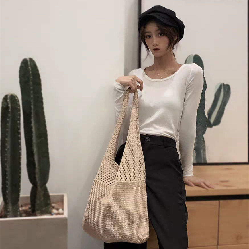 Knitted Fashion Vintage Large Capacity Totes Shoulder Bags