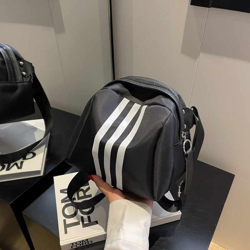 Summer Striped Nylon Cloth Turtle Shell Trendy Bags