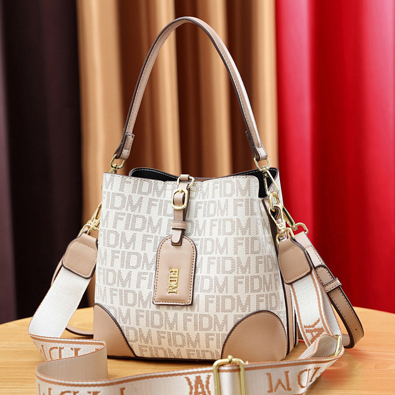 Women's Fashionable Korean Style Soft Leather Bucket Bags
