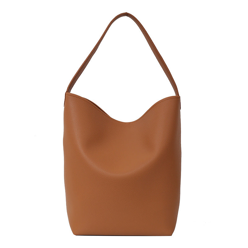 Women's Litchi Pattern Texture Soft Leather Commuter Shoulder Bags