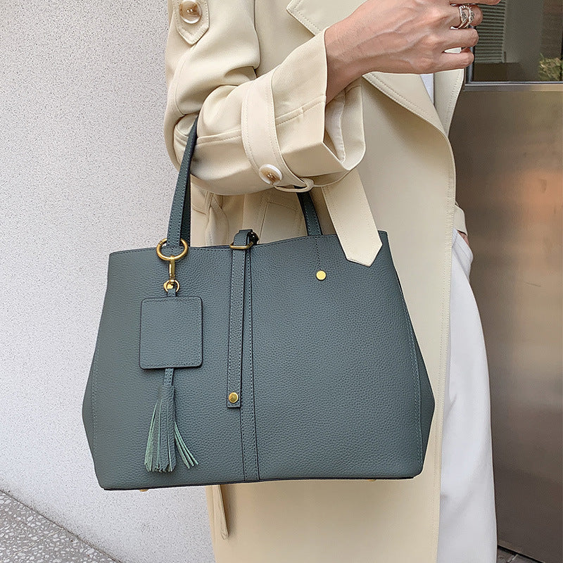Women's Genuine Leather Female Commuter Portable Shoulder Bags