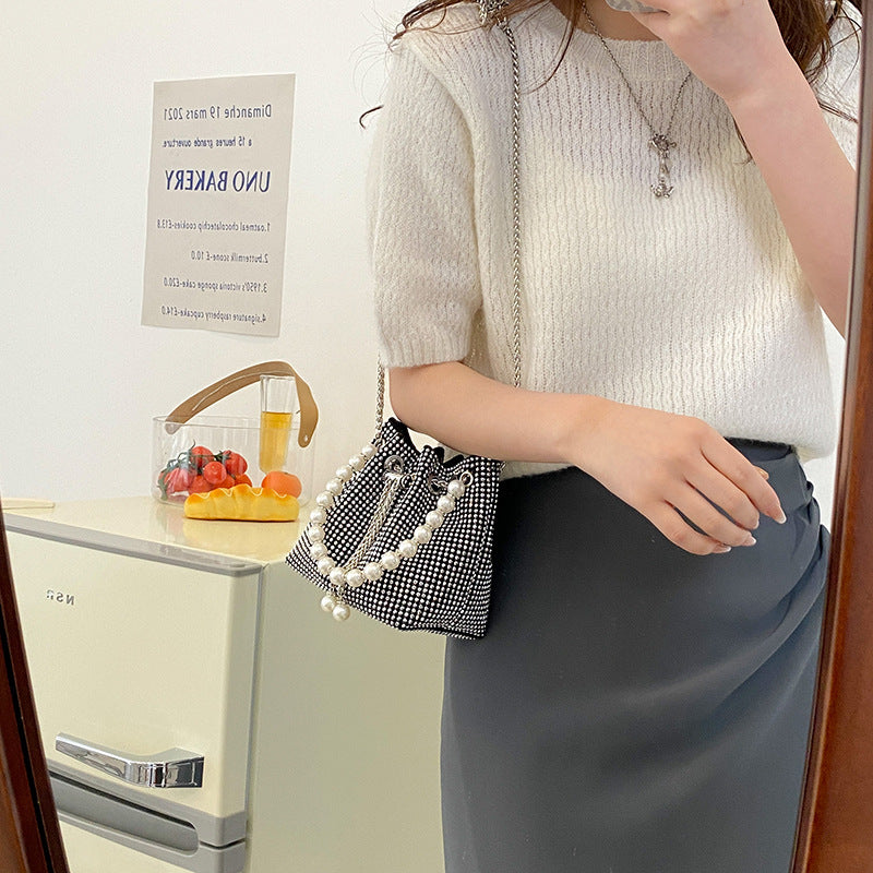 Good-looking Light Luxury Diamond Pearl Lucky Handbags
