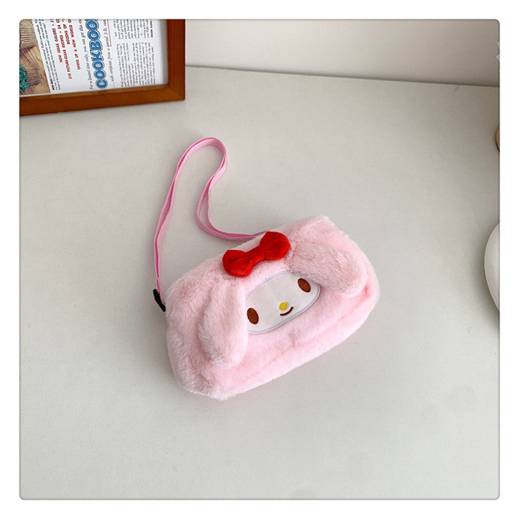 Women's Plush Clow Make-up Cute Birthday Gift Crossbody Bags