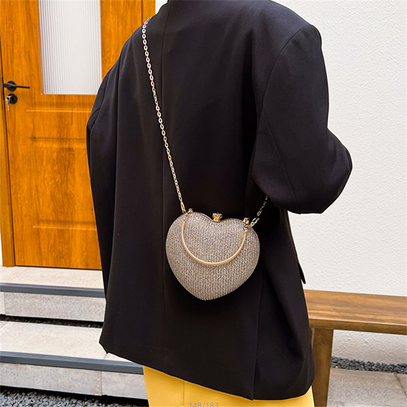 Women's Fashion Trendy Popular Dinner Elegant Heart Shoulder Bags