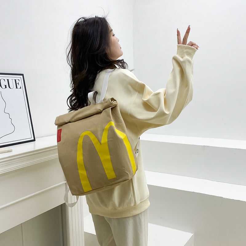 Casual Mcdonald Paper Printing Lunch Box Shoulder Bags