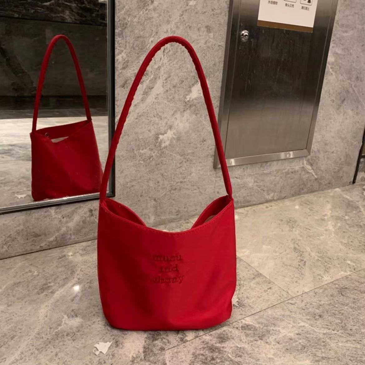 Women's Minority Fashion Commuter Embroidered Nylon Underarm Handbags