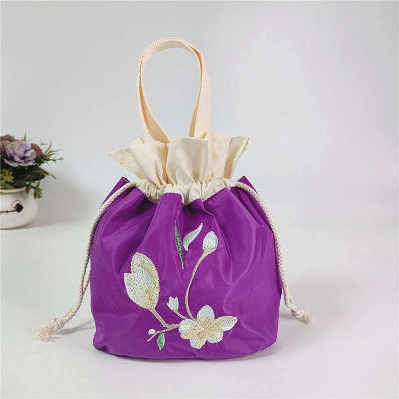 Versatile Embroidered Vintage Silk Cloth Mobile Handbags