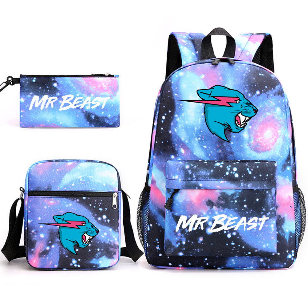 Pretty Durable Three-piece Printed Computer Canvas Backpacks