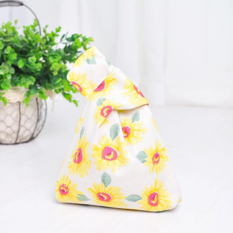 Classy Wrist Cotton Linen Fabric Fresh Handbags