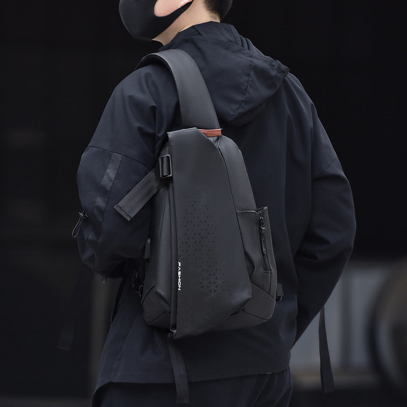 Men's Trendy Cool Solid Color Function Fashion Men's Chest Bags