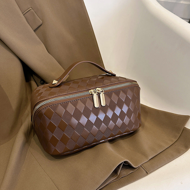Diamond Lattice Portable Advanced Multifunctional Waterproof Cosmetics Makeup Bag