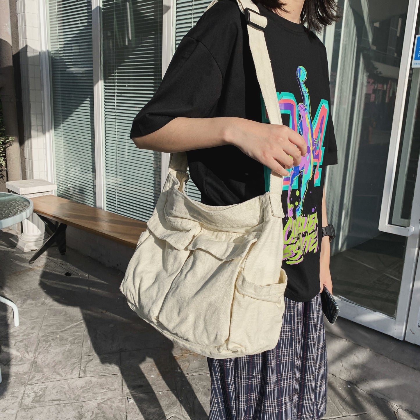 Women's & Men's Tooling Style Canvas For Class Street Crossbody Bags