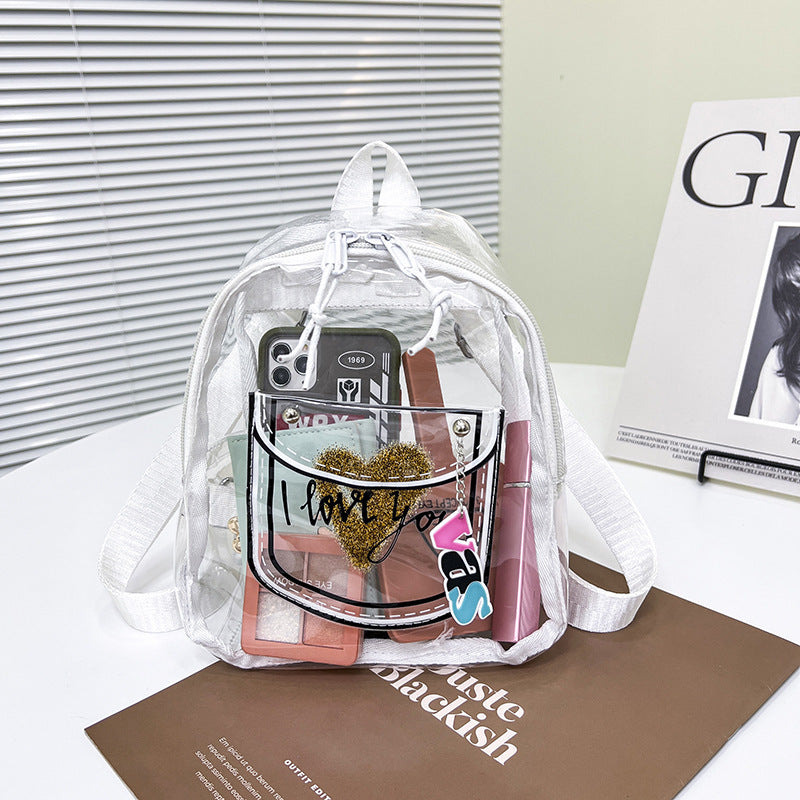 Women's Plastic Cloth Candy Color Waterproof College Entrance Examination Backpacks