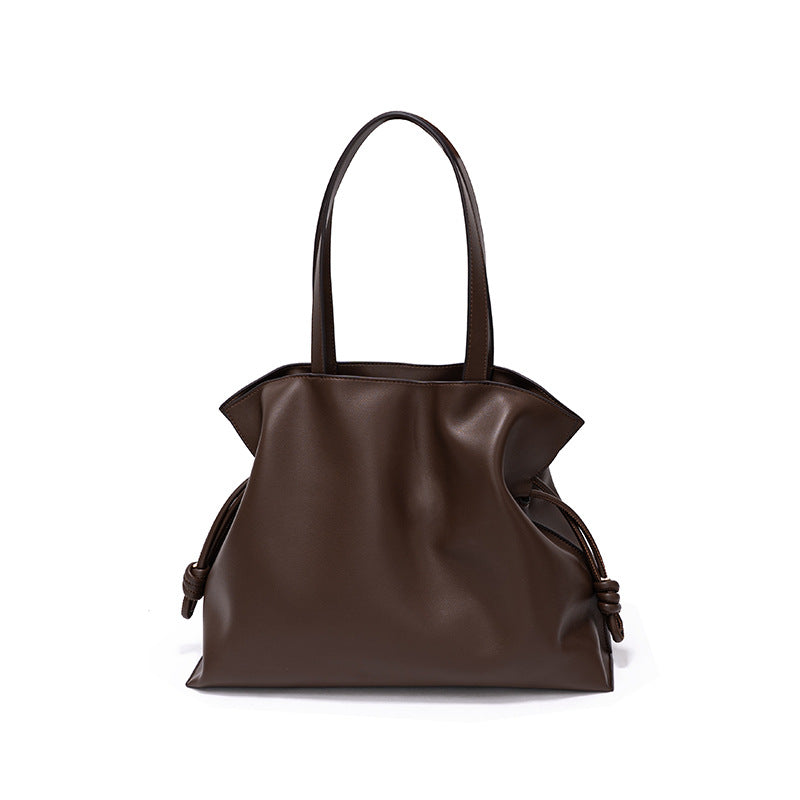 Women's Korean Style Fashion Cattlehide Leather Niche Shoulder Bags